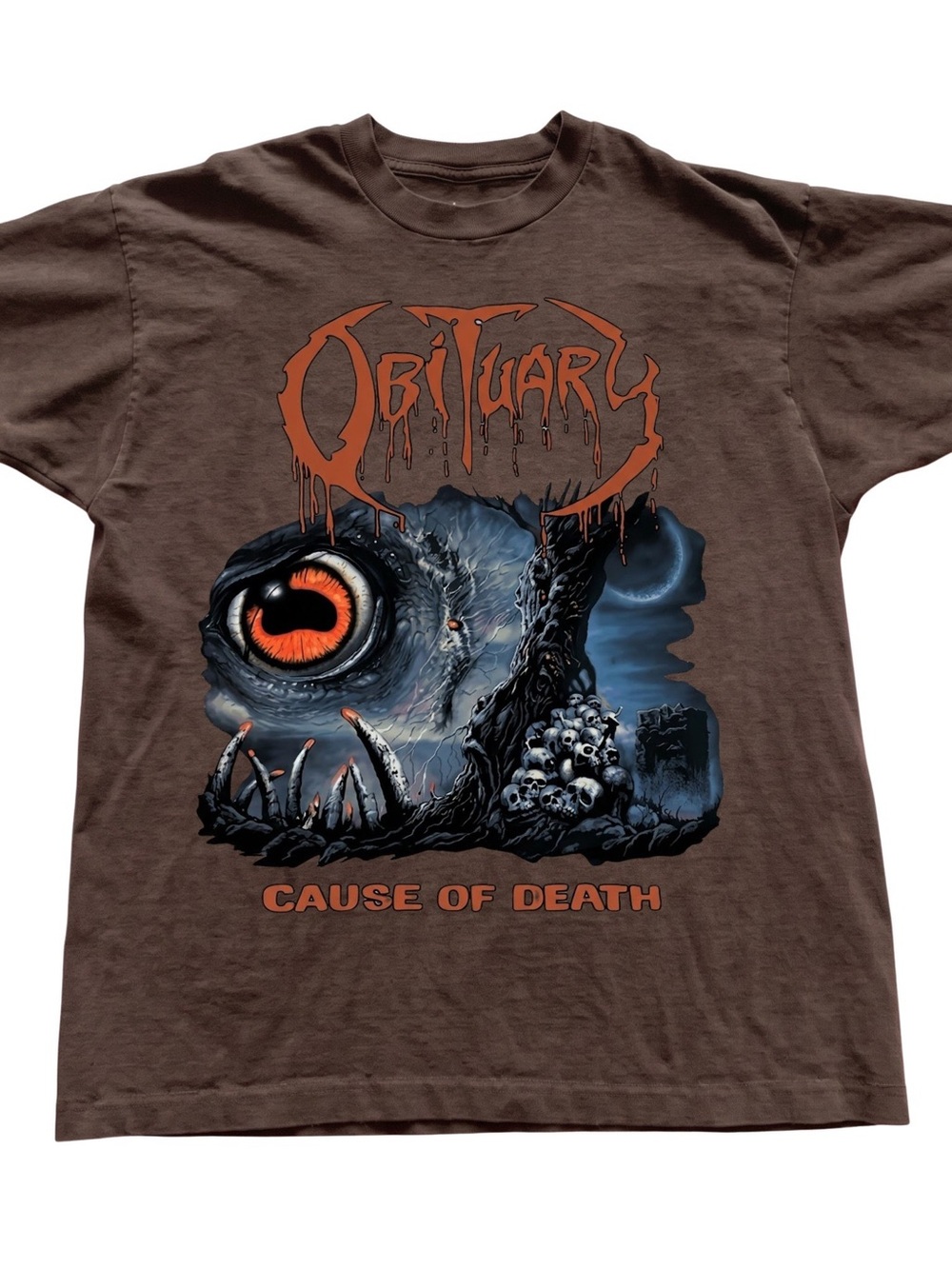 Gildan Brown Reptile Eye Graphic Tee with Orange Accent, Gift For Him, For Her